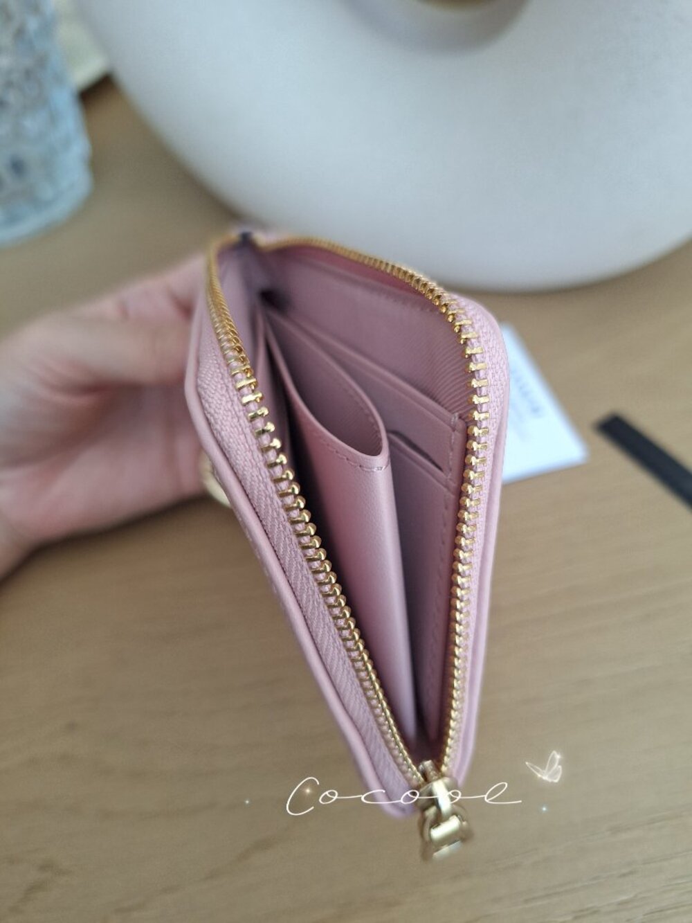 NWT Coach Women’s Zip Card Case Wallet Pink Signature Logo Keychain Charm - Picture 8 of 8